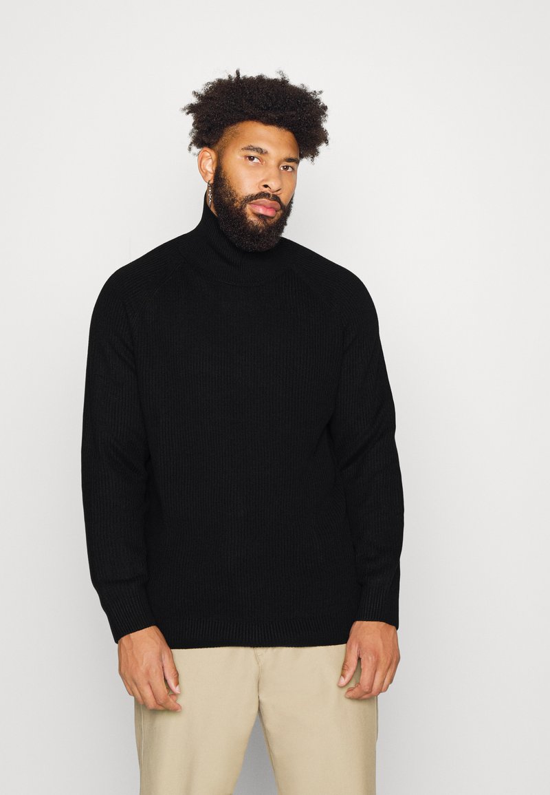 JACK&JONES PLUS Jjpannel Knit Crew Neck Pull En Tricot Homme Grande Taille, Noir 3XL
