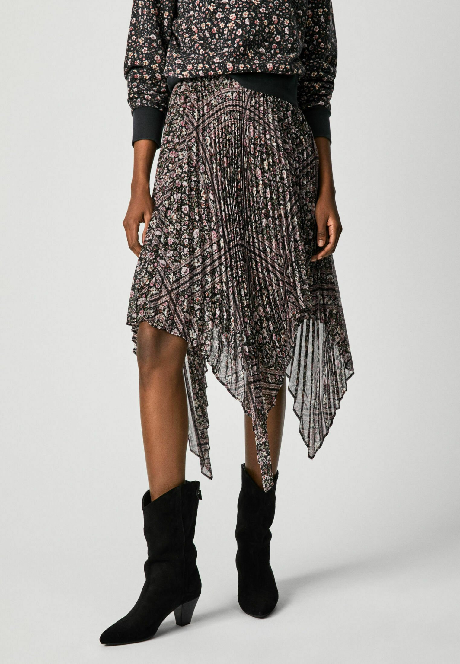 Pepe Jeans MALIKA - A-Linien-Rock - black/light pink/schwarz - Zalando.de