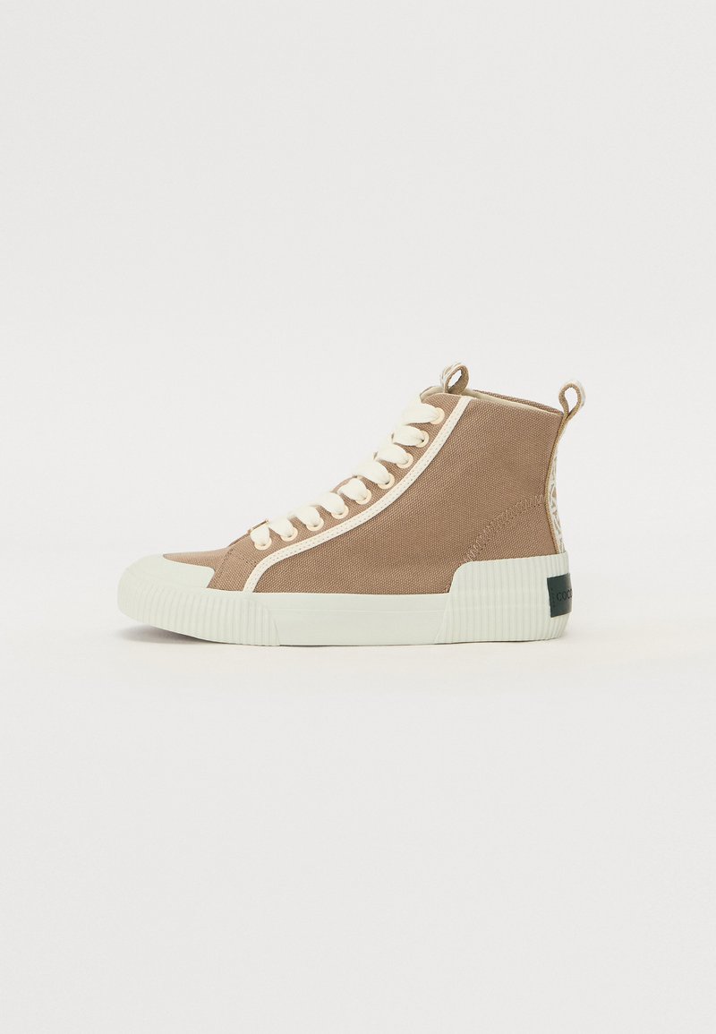 Coccinelle Sneakers hoog zandkleur