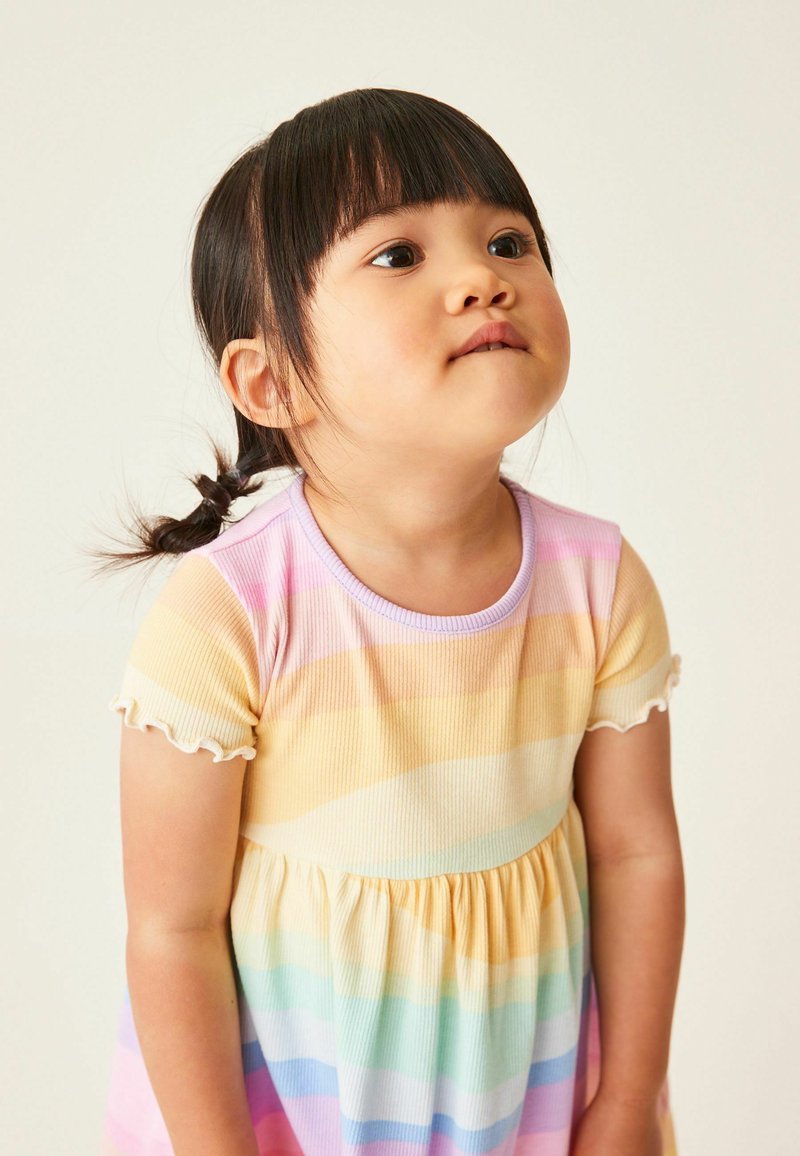 Next SHORT SLEEVE RIB JERSEY DRESS Robe pull multi/rose ZALANDO.FR