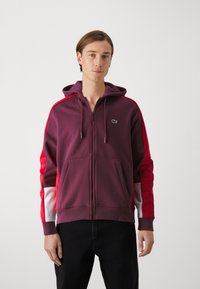 Lacoste ELEVATED COLORBLOCK UNISEX - Mikina so zipsom - spleen/red flour