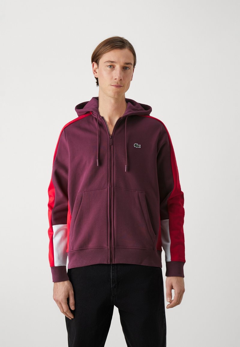 Lacoste ELEVATED COLORBLOCK UNISEX - Mikina so zipsom - spleen/red flour