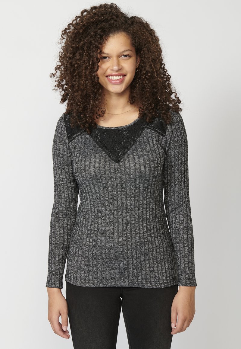 Koroshi LONG SLEEVE - Strickpullover - black