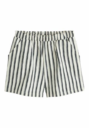 REGULAR FIT - TEXTURED  - Rövidnadrágok - black white stripe