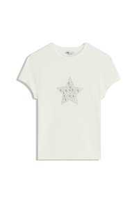 SHORT SLEEVE WITH STUDS - T-Shirt print - white