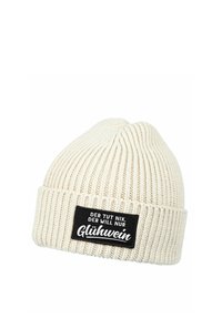 MoonWorks PATCH MIT SPRUCH DER TUT NIX DER WILL NUR LUSTIG - Beanie - beige