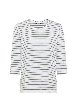 Olsen, OLSEN T-SHIRT HANNAH - Langarmshirt - khaki weiß