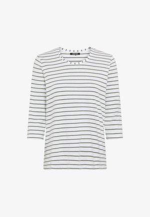 Olsen, OLSEN T-SHIRT HANNAH - Longsleeve - khaki weiß