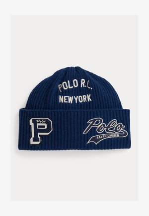 Polo Ralph Lauren LOGO-PATCH WOOL-BLEND WATCH CAP - Pipo - rustic navy
