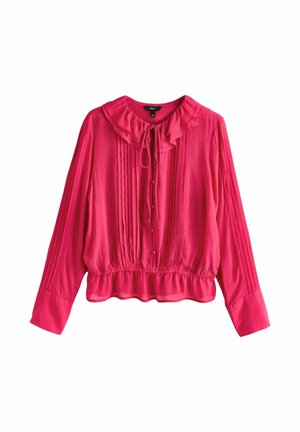 REGULAR FIT - RUFFLE PINTUCK LONG SLEEVE - Bluse - pink