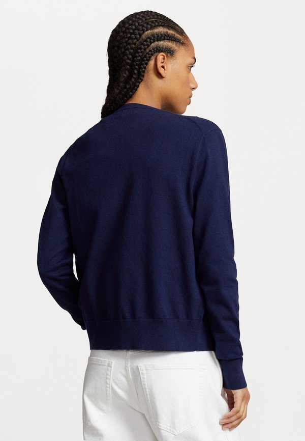 PIMA COTTON LONG SLEEVE CARDIGAN - Cardigan - marine2