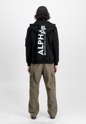 Alpha Industries BACK HOODIE - Φούτερ με φερμουάρ - black
