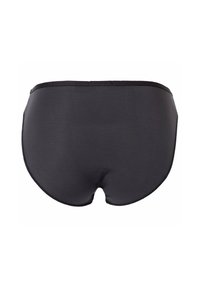 Pantaloncini protettivi imbottiti neri mostrati da dietro, progettati con tessuto liscio e cintura elastica per ammortizzazione dagli impatti.