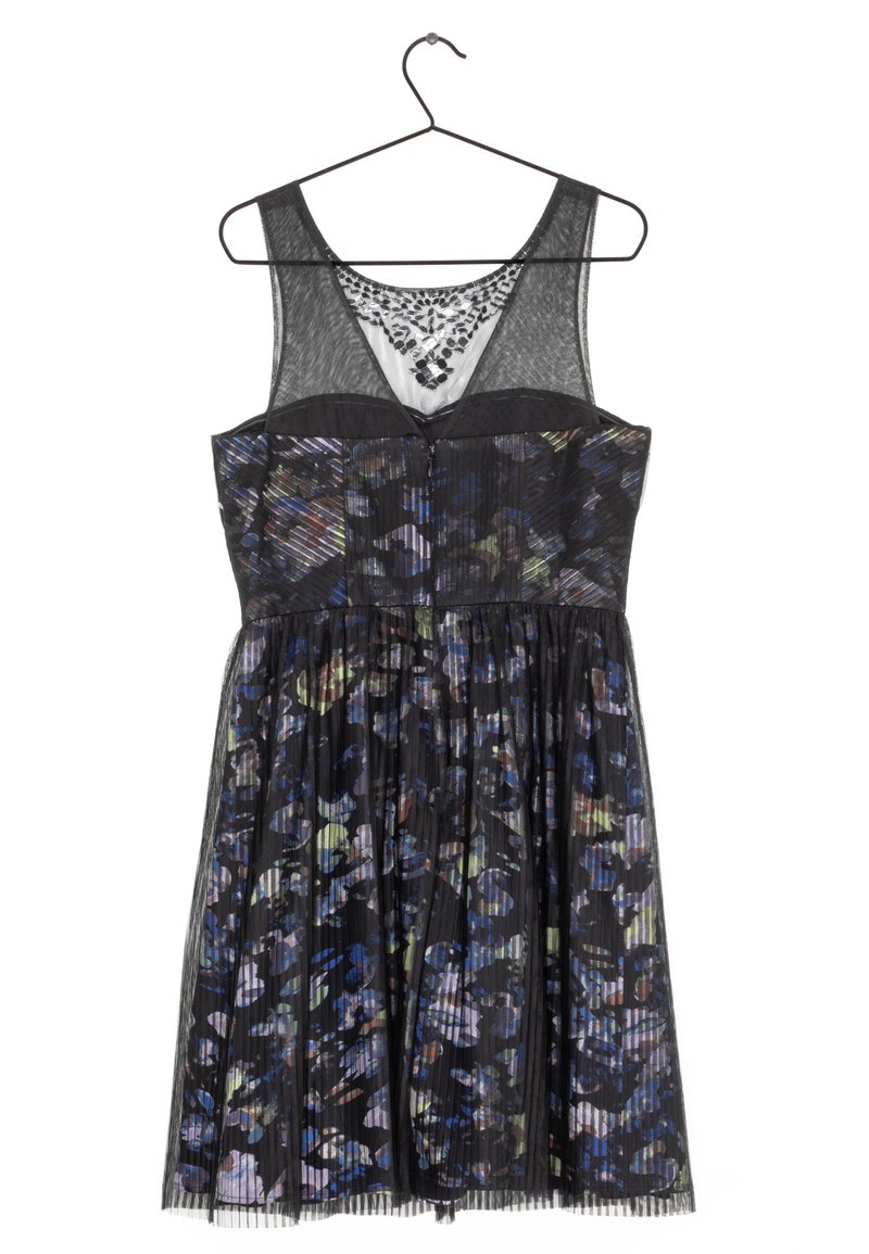 sachin and babi light blue dress Crepe Gown with Organza Draping & Embroidered Accents Multicolor / US 6