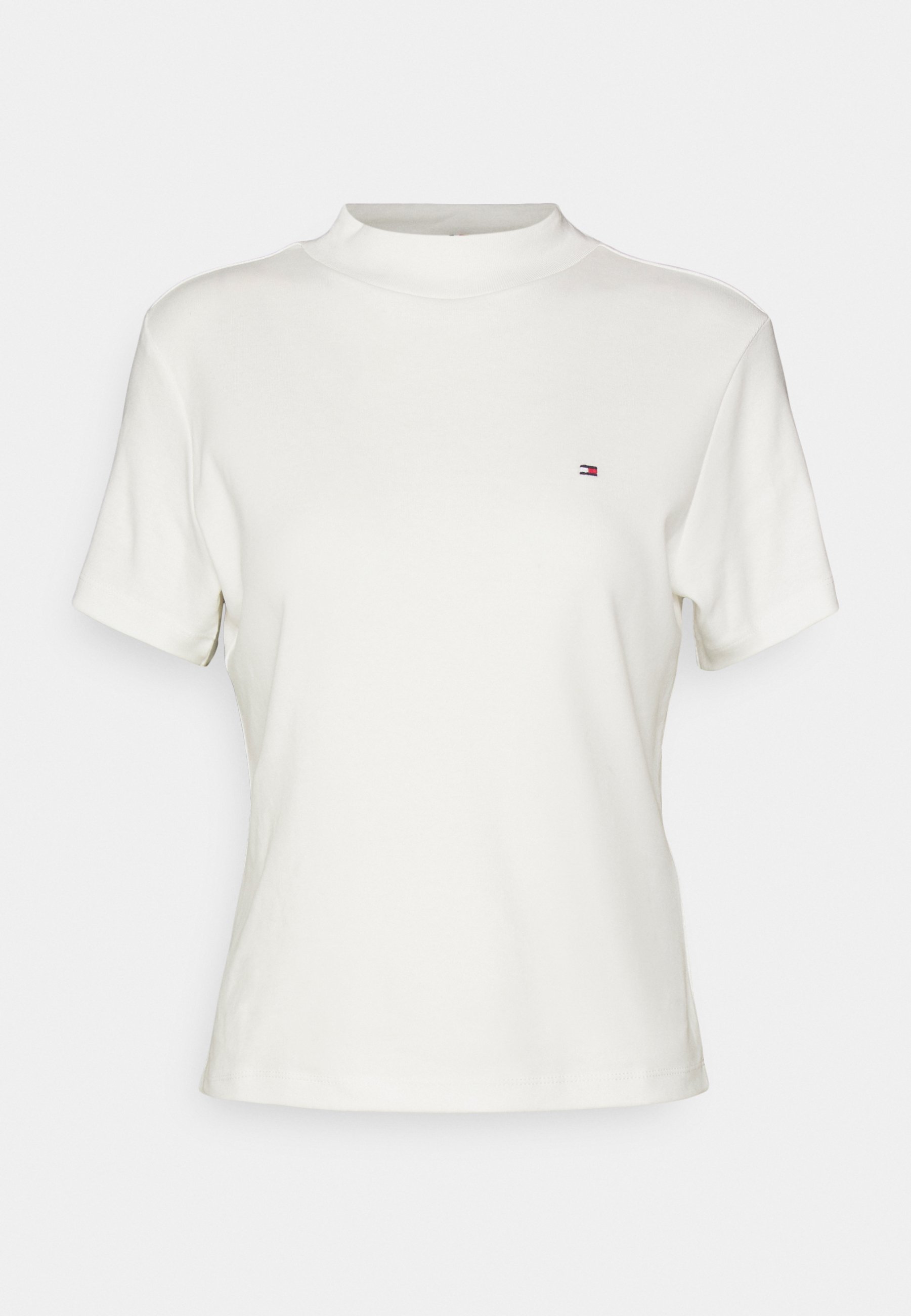 Tommy Hilfiger SLIM CODY CROP MOCK - T-Shirt basic - ecru