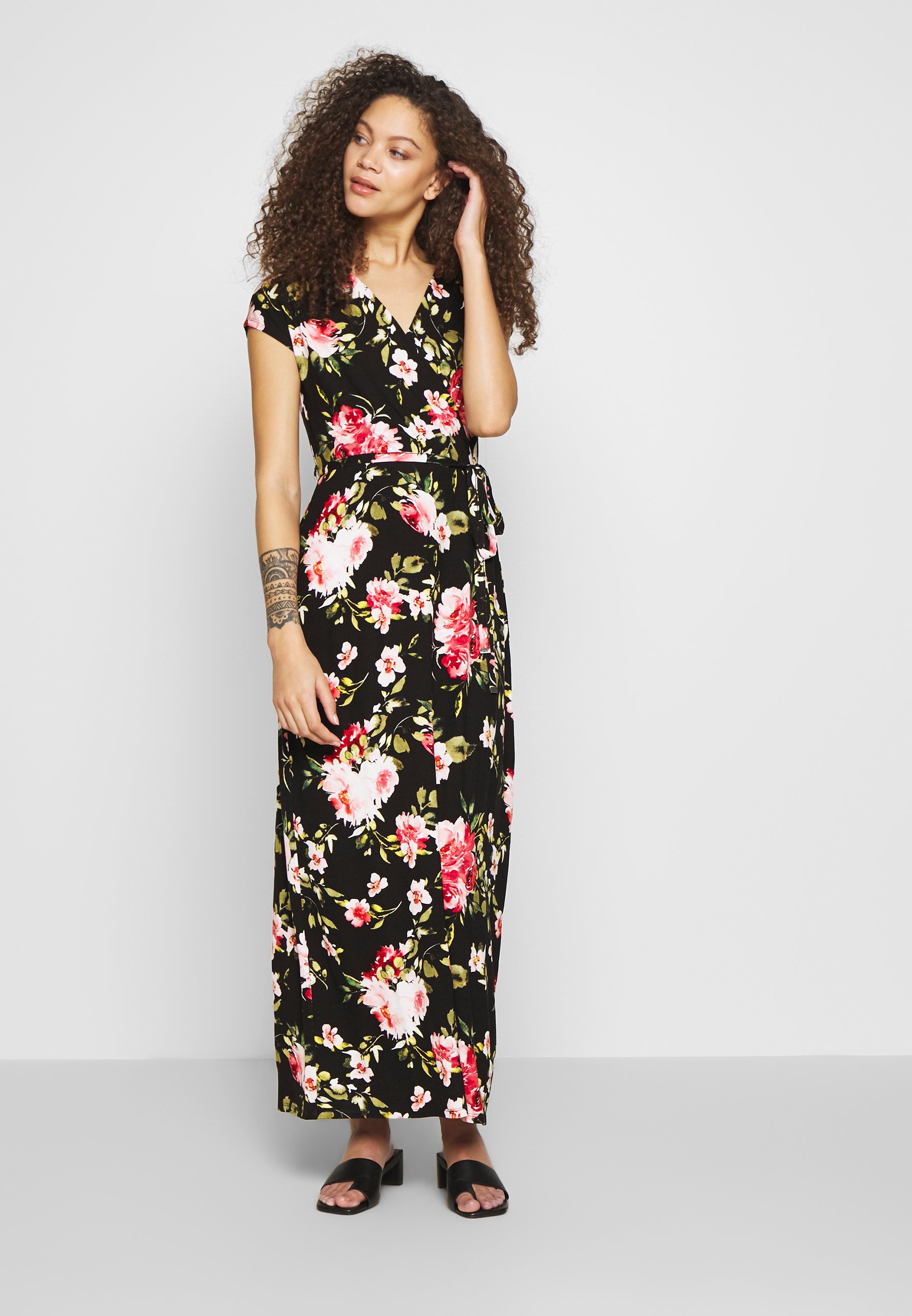 petite floral wrap dress