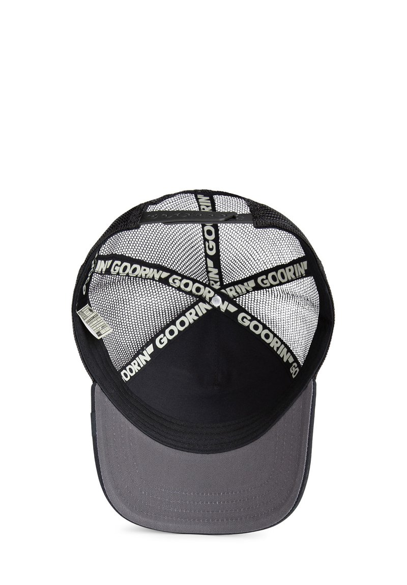 Cappello Goorin Bros The Next Atrocity - Berretto Trucker Nero In Pelle Con Teschio Di Cervo, Nuovo