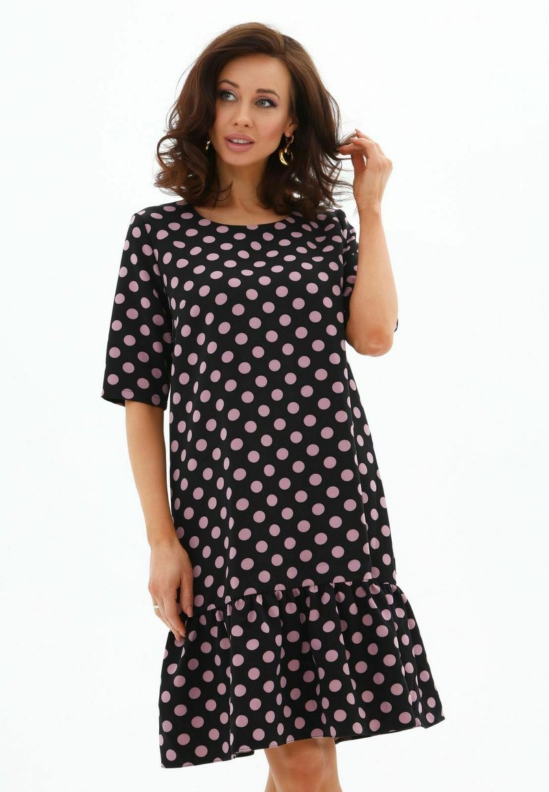 Awesome Apparel DREIVIERTELARM GERADE MINI - Jurk - black/zwart ...