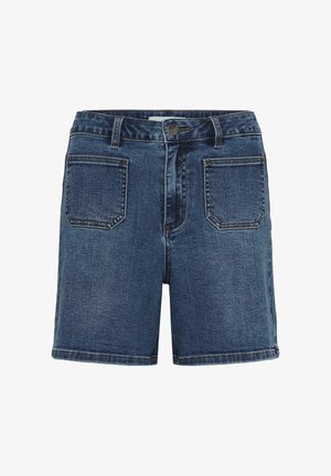 Kaffe, KABROOK HW REG FIT - Shorts vaqueros - medium blue denim