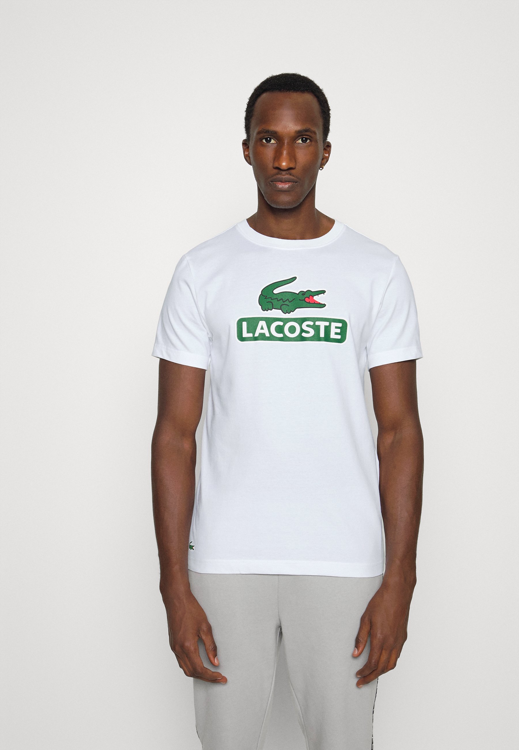 Lacoste Sport BIG LOGO NAME - Camiseta estampada - blanc/blanco - Zalando.es