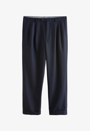 Next, RELAXED FIT ARCHIVE HERRINGBONE TEXTURE TWIN PLEAT - Nohavice - navy blue