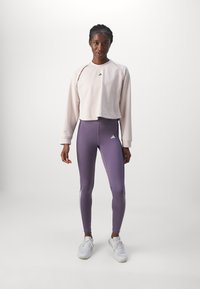 adidas Performance POWER COVER UP - Top dugih rukava - putty mauve/black