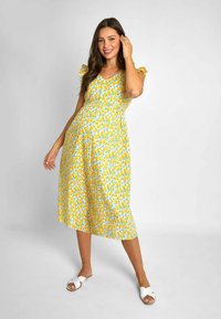 JoJo Maman Bébé LEMON PRINT MIDI-REGULAR FIT - Kasdienė suknelė - yellow