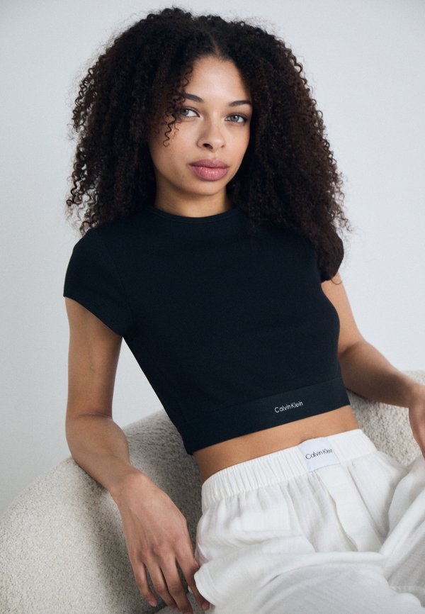 RIB CROP TEE COTTON STRETCH RIB - Pyjama top2