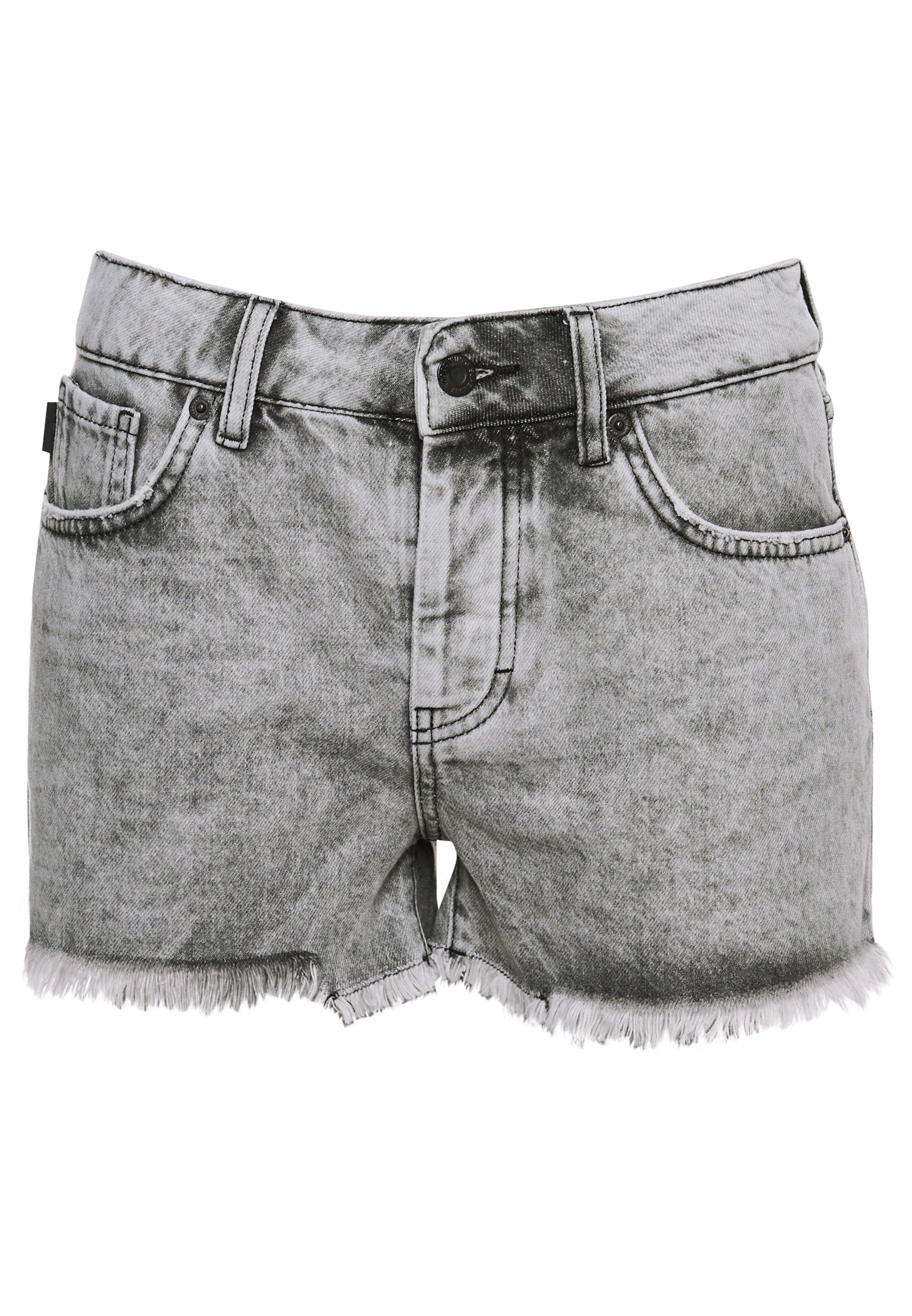 Superdry CUT OFF - Denim shorts - black 