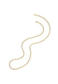 Zelta ķēde ar vītņu dizainu, kurai vienā galā ir omārs sprādze un visā garumā ir gludi teksturēti posmi.