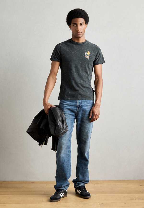 Print T-shirt - noir délavé2