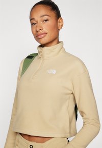 The North Face GLACIER CROPPED ¼ ZIP - Fliisdžemper - khaki stone
