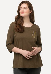 Ulla Popken T-shirt con stampa - dark brown