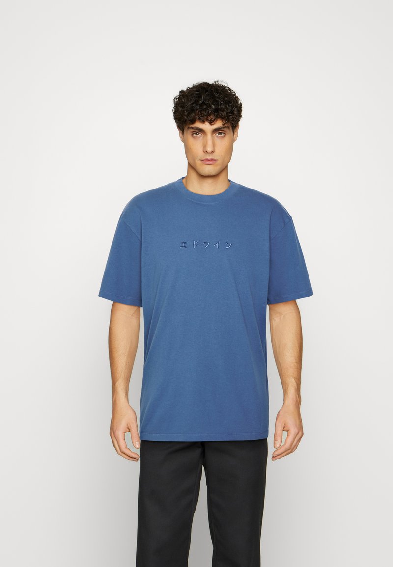 Edwin KATAKANA EMBROIDERY TShirt basic bering sea/blau Zalando.de