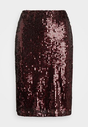 Lauren Ralph Lauren KIERHAN KNEE PENCIL - Bleistiftrock - vintage burgundy