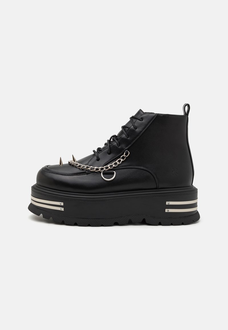 Koi Footwear THE SILENCE PLATFORM GRUNGE BOOTS UNISEX - Šněrovací kotníkové boty - black