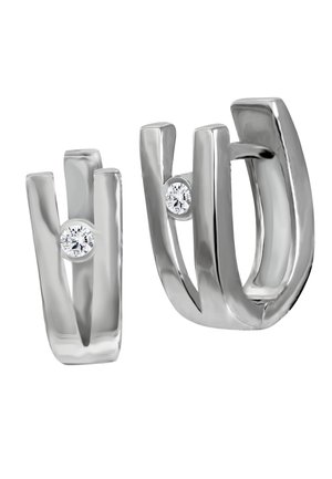 SilberDream CREOLEN V - Earrings - silber weiß farben