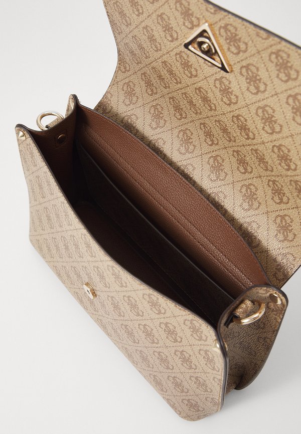 MERIDIAN FLAP CROSSBODY - Cross body bag - latte logo2