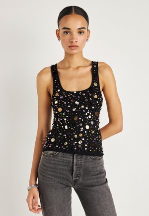 VEST WITH SEQUINS AND BEADING - Felső - multi