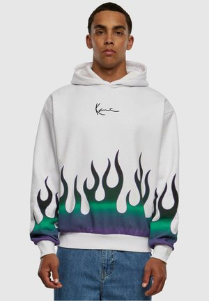 Karl Kani SMALL SIGNATURE FLAME OS - Felpa con cappuccio - white