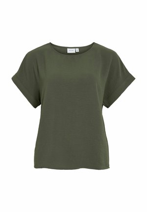 VILA MIT KURZEN ÄRMELN RUNDHALS - Basic T-shirt - deep depths