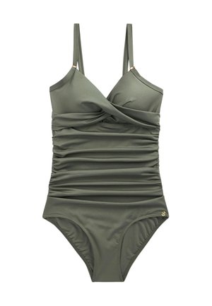 BRIGHT FLORAL SHAPE ENHANCING - Fürdőruha - khaki green