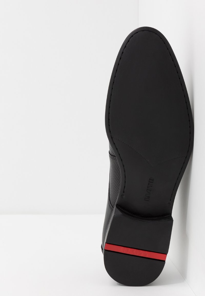 Scarpa Derby Elegante Da Uomo Stringata Con Elastici A Forma Affusolata In Pelle Liscia Nera 380824