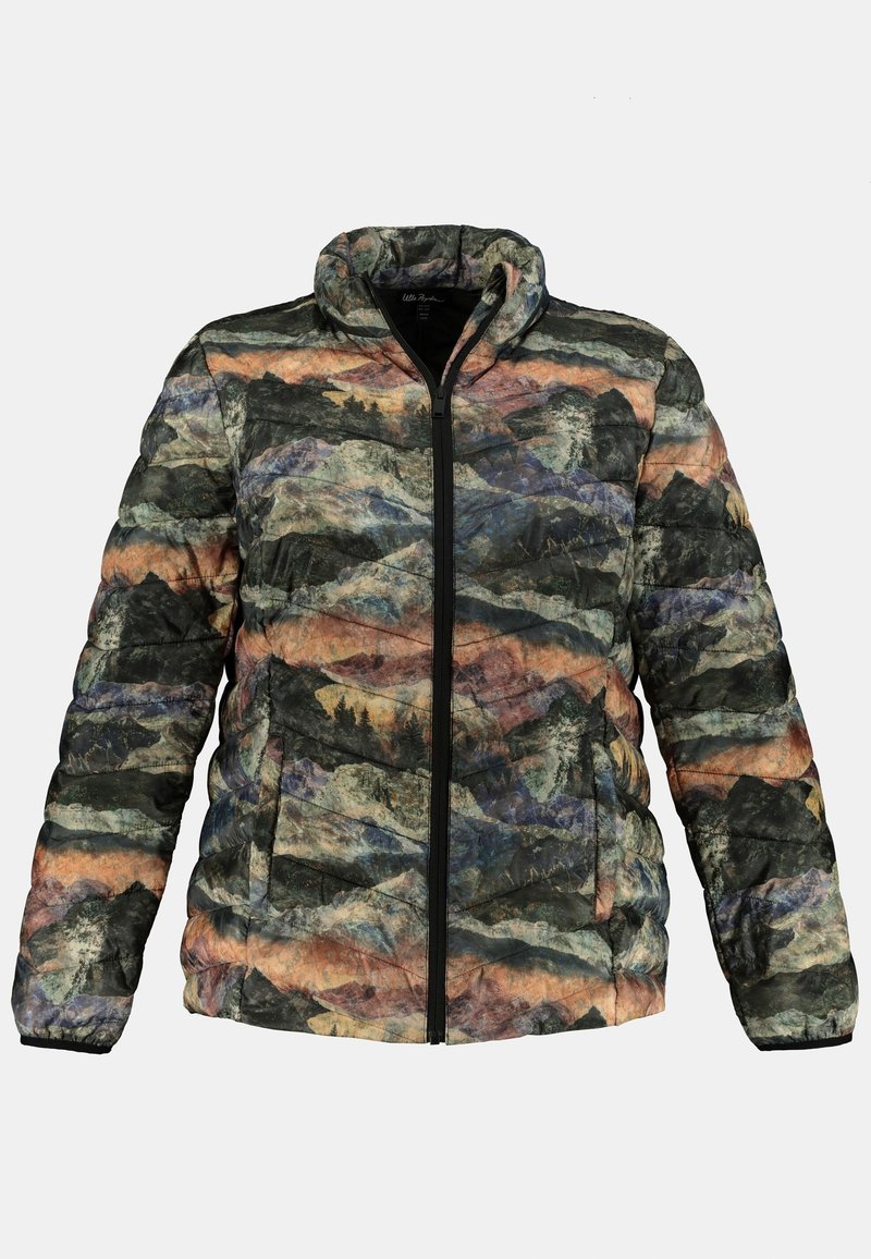 Damen Leichte Jacken | Ulla Popken MOUNTAIN-PRINT Daunenjacke grau-melange/grau-meliert - HT26734 Damen Leichte Jacken | Ulla Popken MOUNTAIN-PRINT Daunenjacke grau-melange/grau-meliert - HT26734