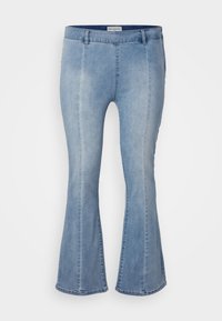 CARSALLY MID FLARED ZIP CUT - Jeans Bootcut - light blue denim
