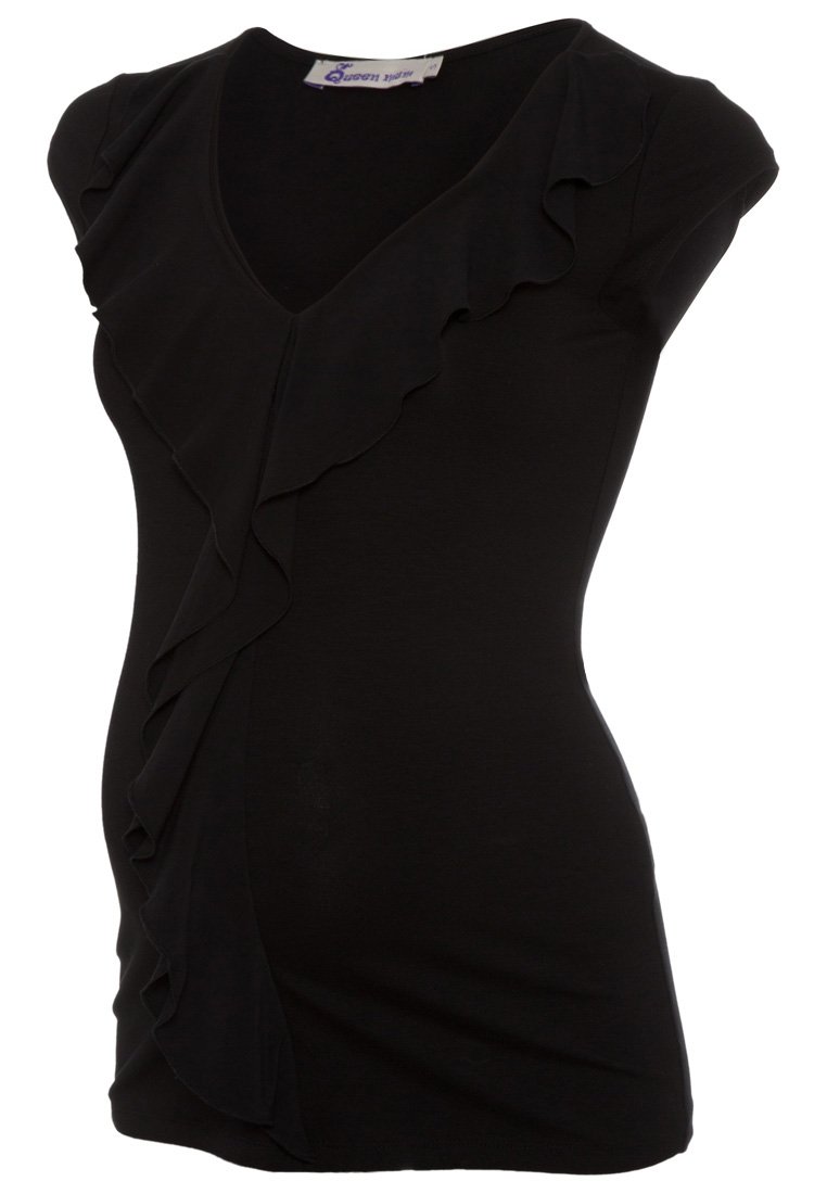 Queen Mum T-shirt basic zwart