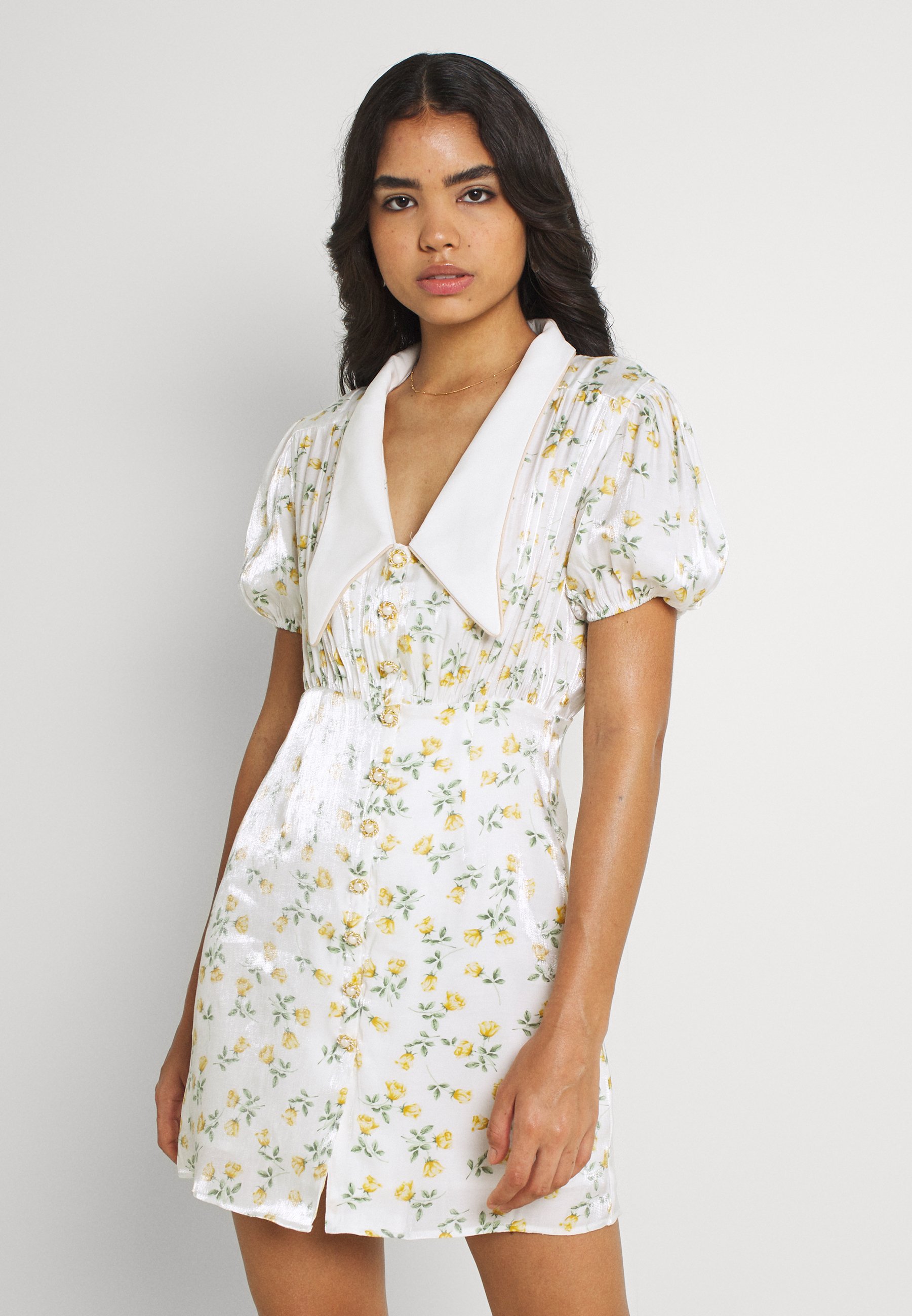 Sister Jane GAME FLORAL MINI DRESS - Blousejurk - ivory/crème - Zalando.nl