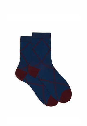 CORTE BORD FANTASIA ROMBO - Calze - blue
