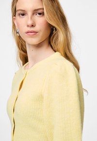 PIECES Pcsilly Ls O-Neck Knit Cardigan Noos Bc, geel (pale