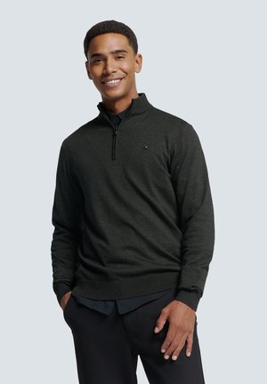 TIMELESS BASICS HALF-ZIP - Strickpullover - dark gray